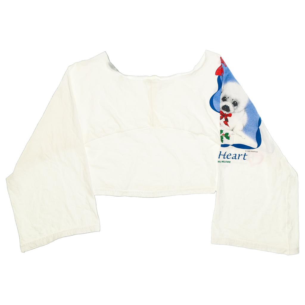 White Poodle Reversible Crop Top