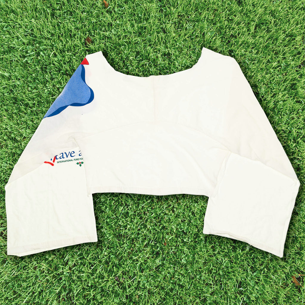 White Poodle Reversible Crop Top