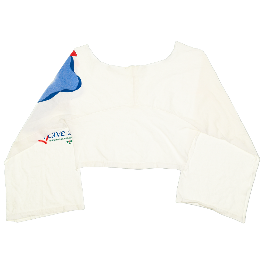 White Poodle Reversible Crop Top
