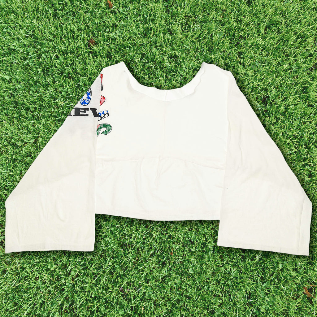 White Las Vegas Reversible Crop Top
