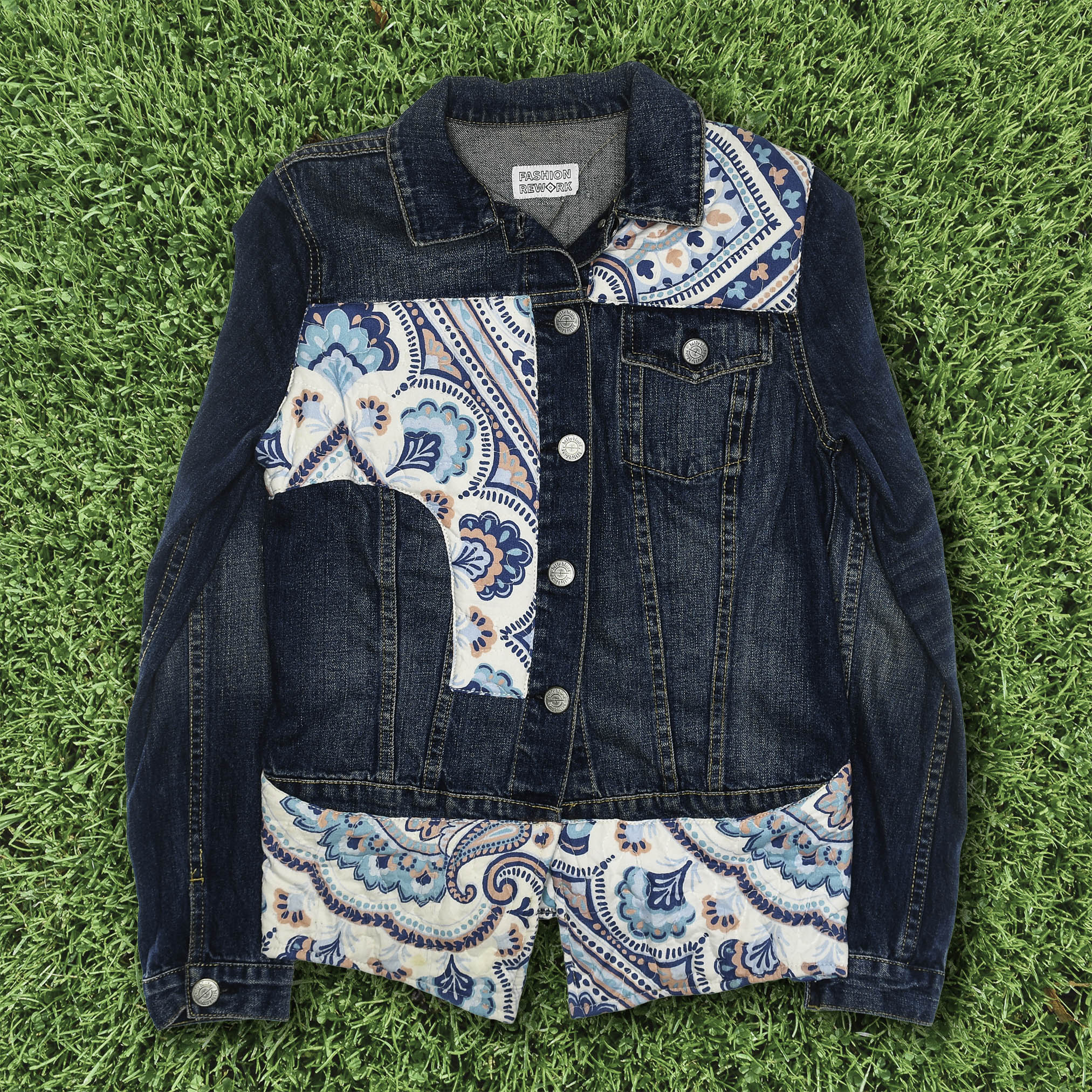 Paisley Patchwork Denim Jacket