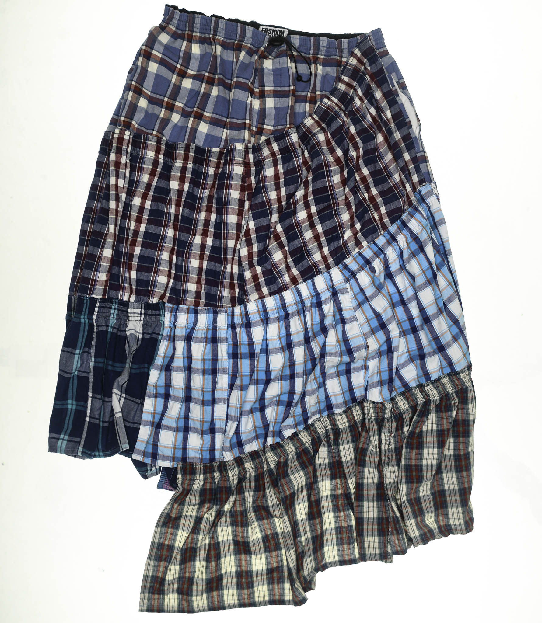 Colorful Grunge Plaid Boxer Skirt Maxi