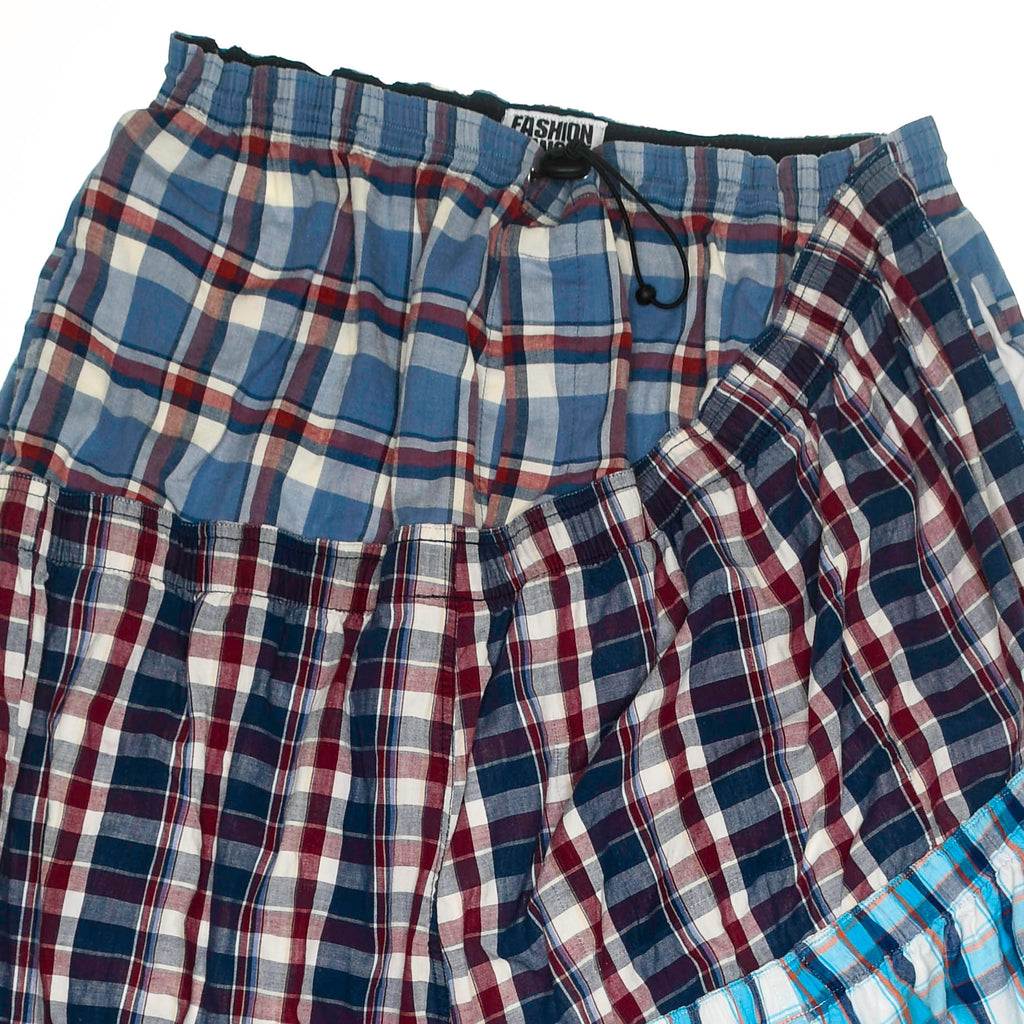 Colorful Grunge Plaid Boxer Skirt Maxi