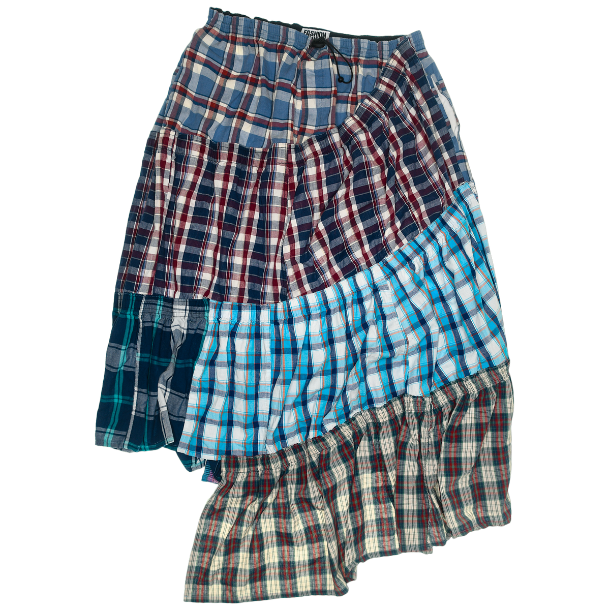 Colorful Grunge Plaid Boxer Skirt Maxi