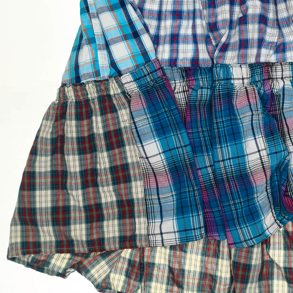 Colorful Grunge Plaid Boxer Skirt Maxi