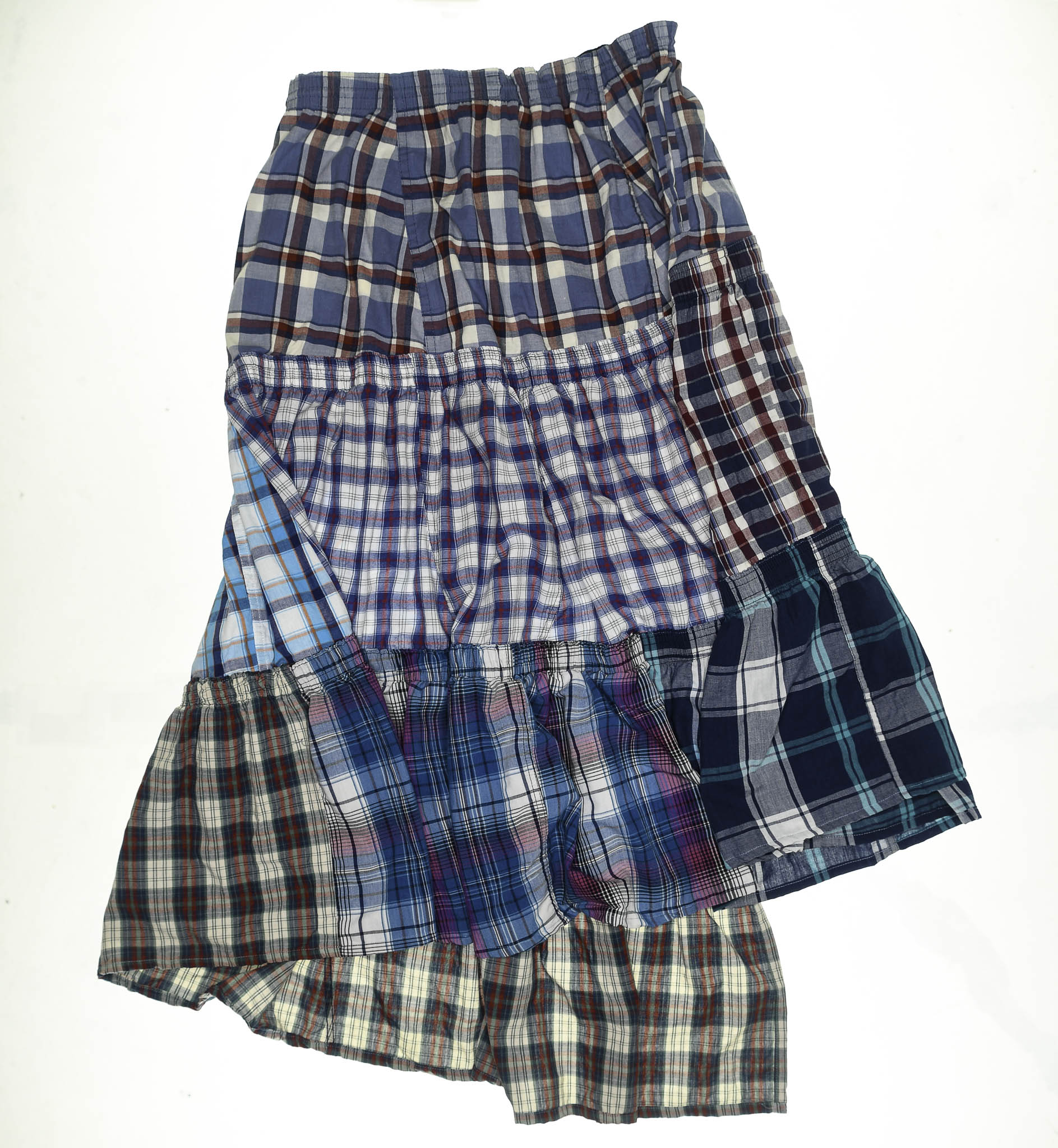 Colorful Grunge Plaid Boxer Skirt Maxi