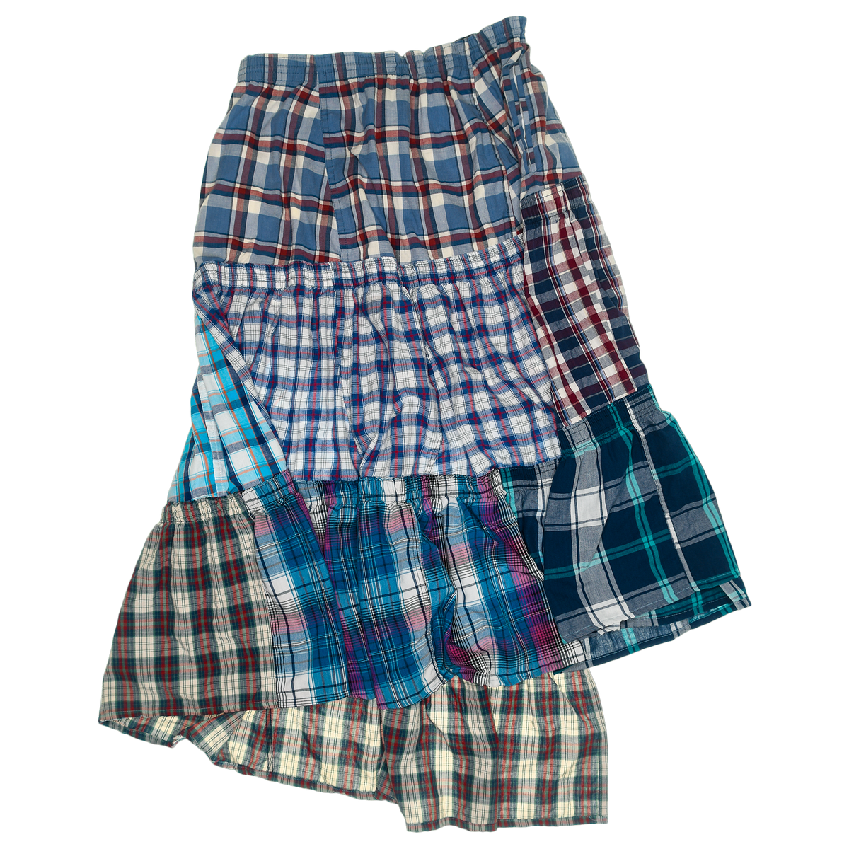 Colorful Grunge Plaid Boxer Skirt Maxi