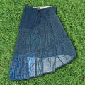 Blue Check Patchwork Boxer Skirt Midi