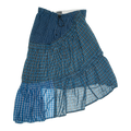 Blue Check Patchwork Boxer Skirt Midi