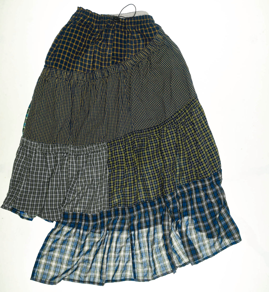 Indie Plaid Boxer Skirt Maxi