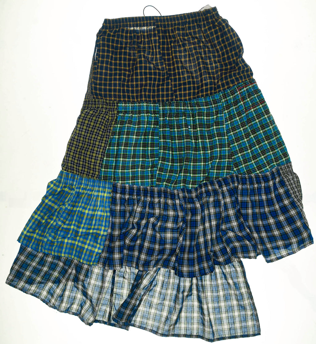 Indie Plaid Boxer Skirt Maxi