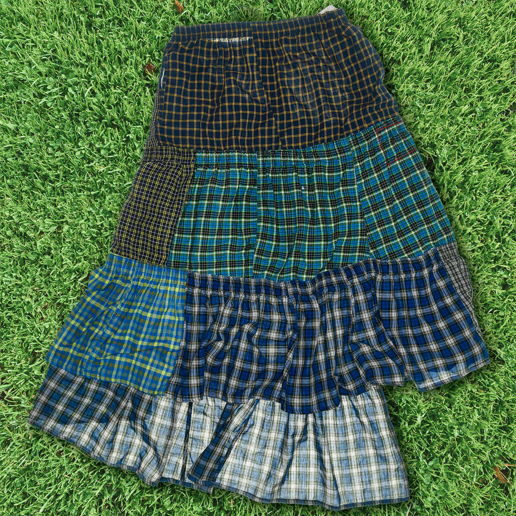 Indie Plaid Boxer Skirt Maxi