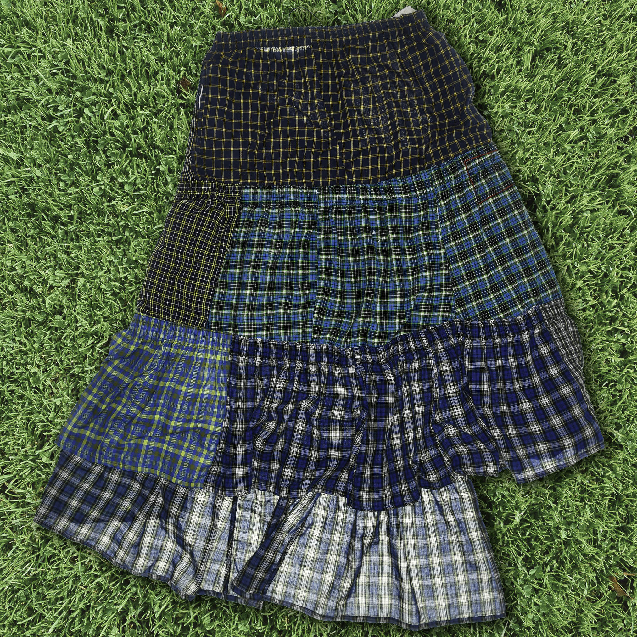 Indie Plaid Boxer Skirt Maxi