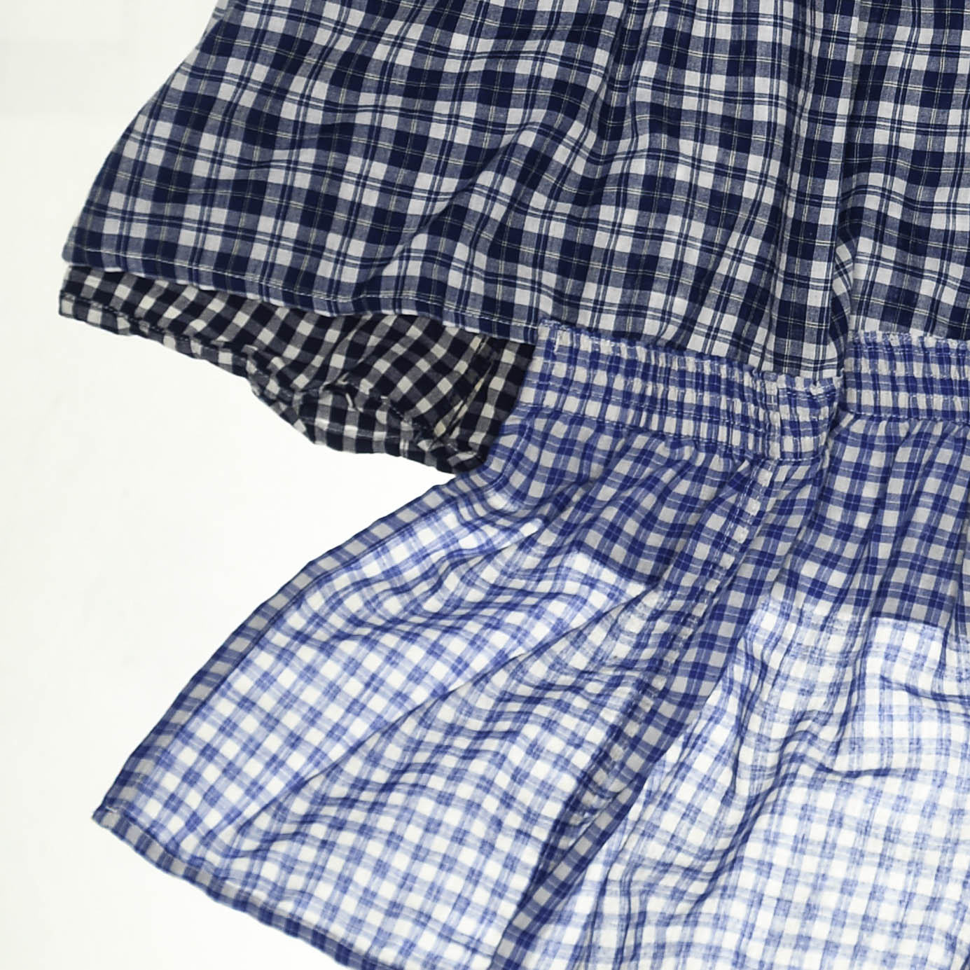 Blue Gingham Boxer Skirt Maxi