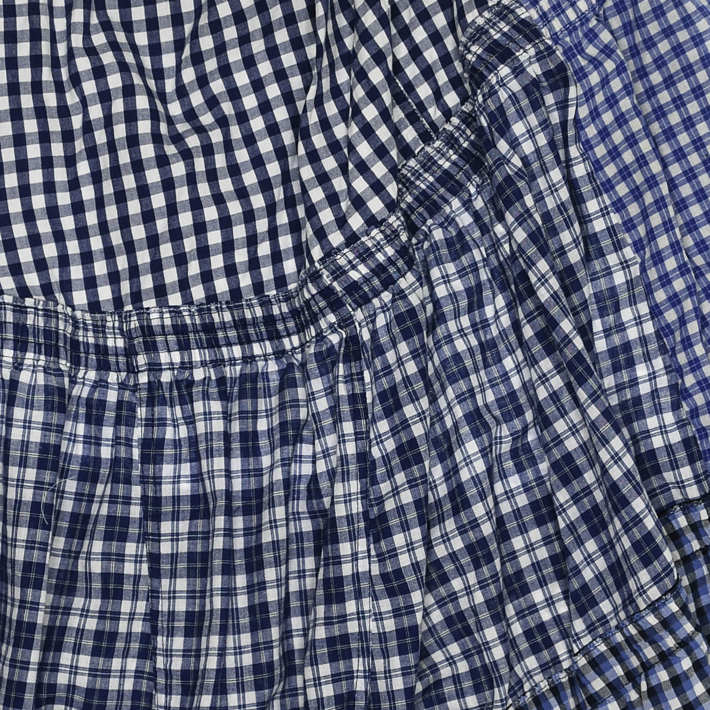 Blue Gingham Boxer Skirt Maxi