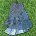 Blue Gingham Boxer Skirt Maxi