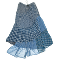 Blue Gingham Boxer Skirt Maxi