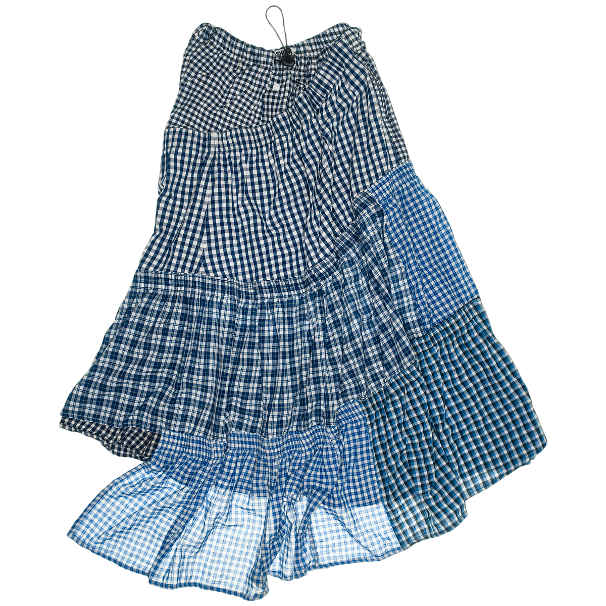Blue Gingham Boxer Skirt Maxi