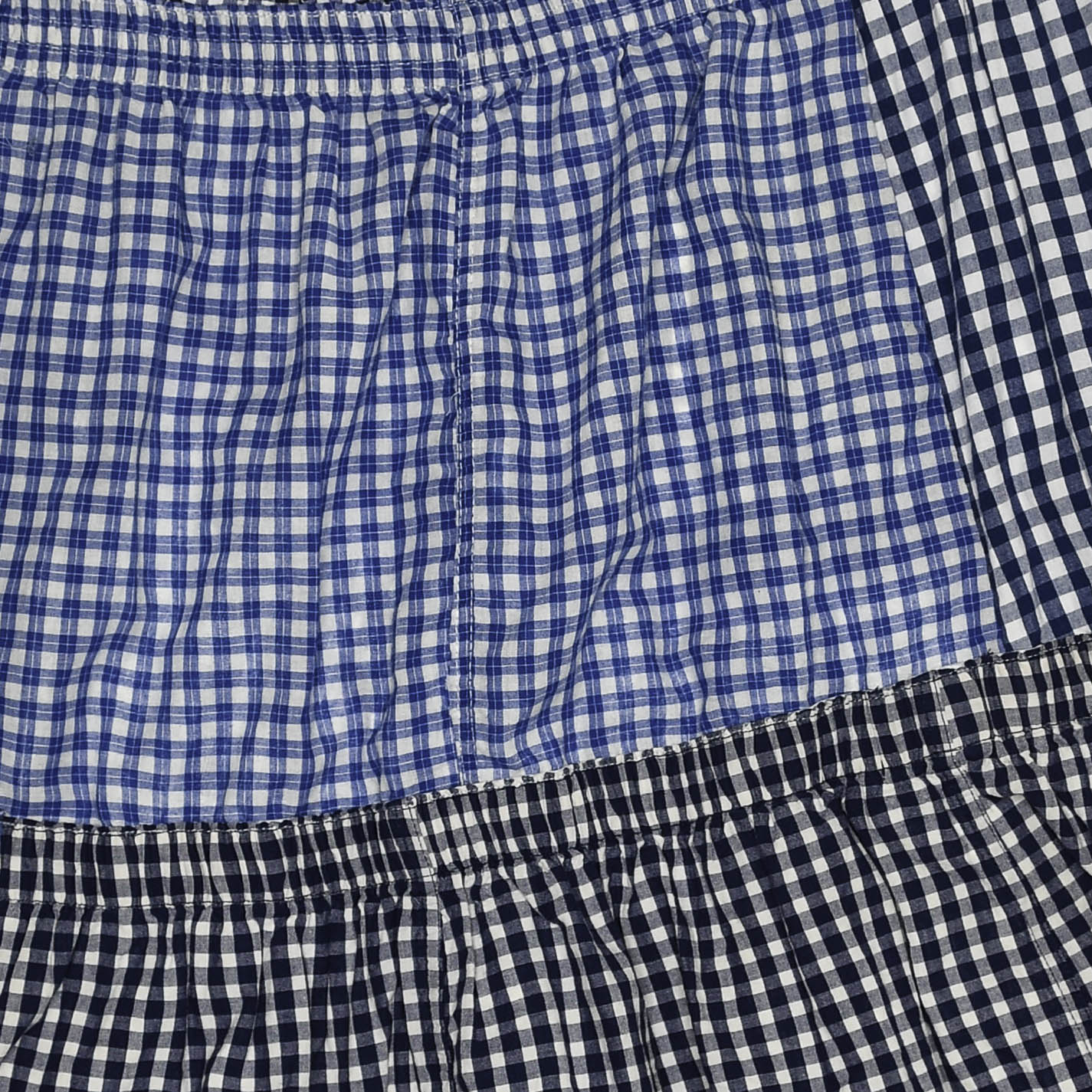 Blue Gingham Boxer Skirt Maxi