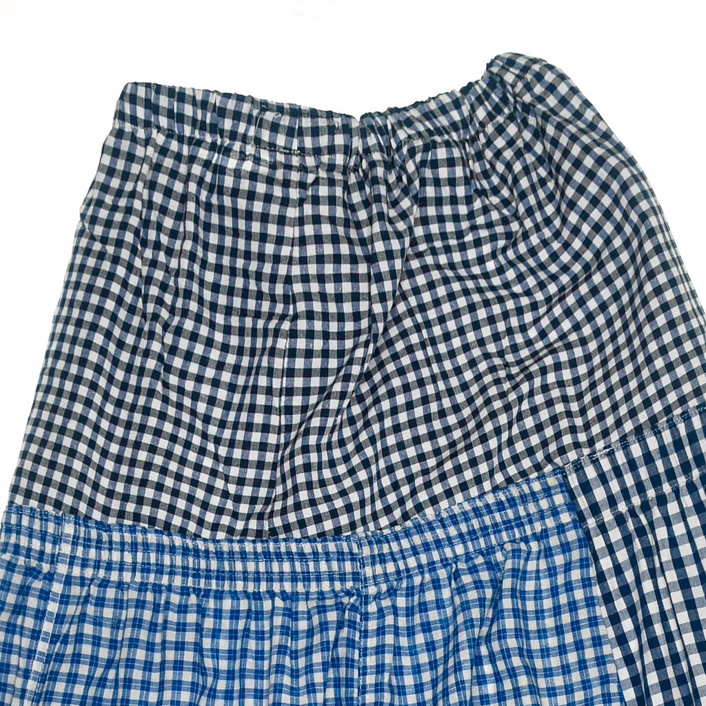 Blue Gingham Boxer Skirt Maxi