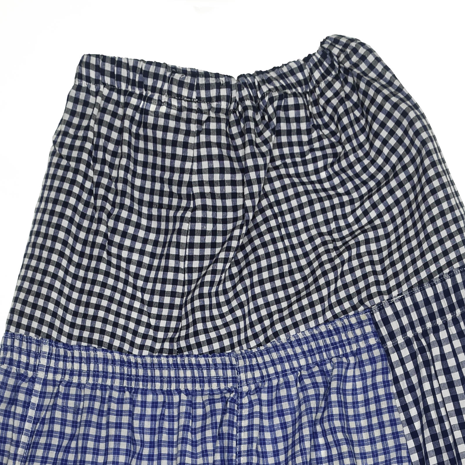 Blue Gingham Boxer Skirt Maxi