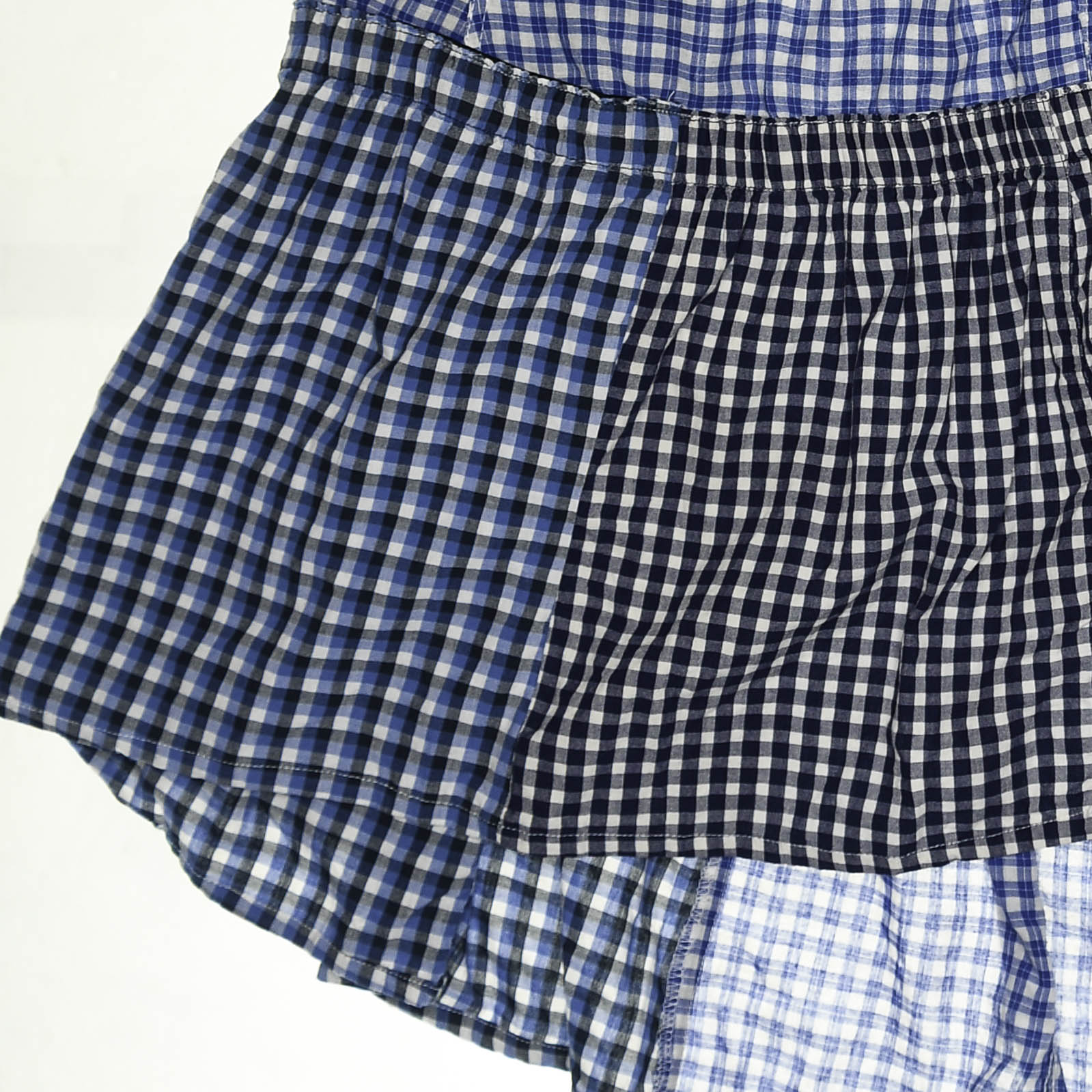 Blue Gingham Boxer Skirt Maxi