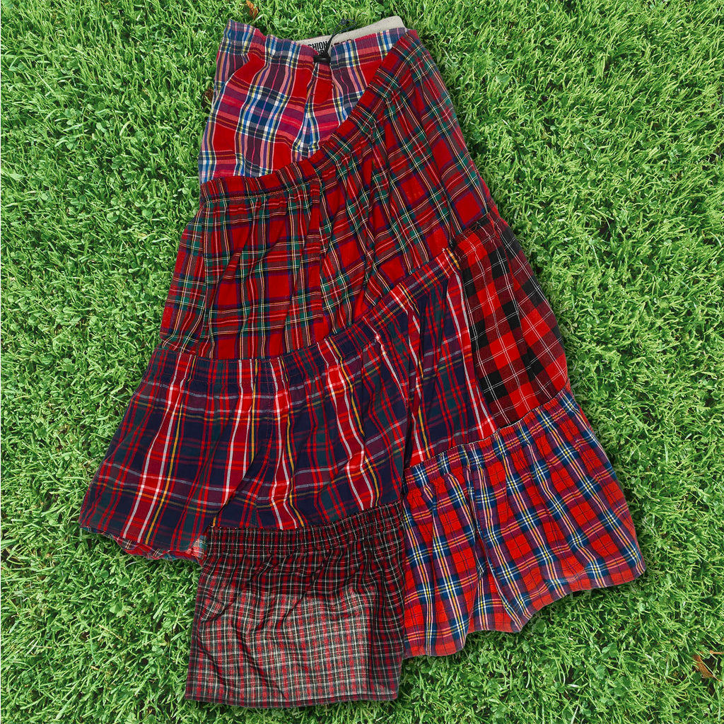 Mixed Reds Boxer Skirt Maxi