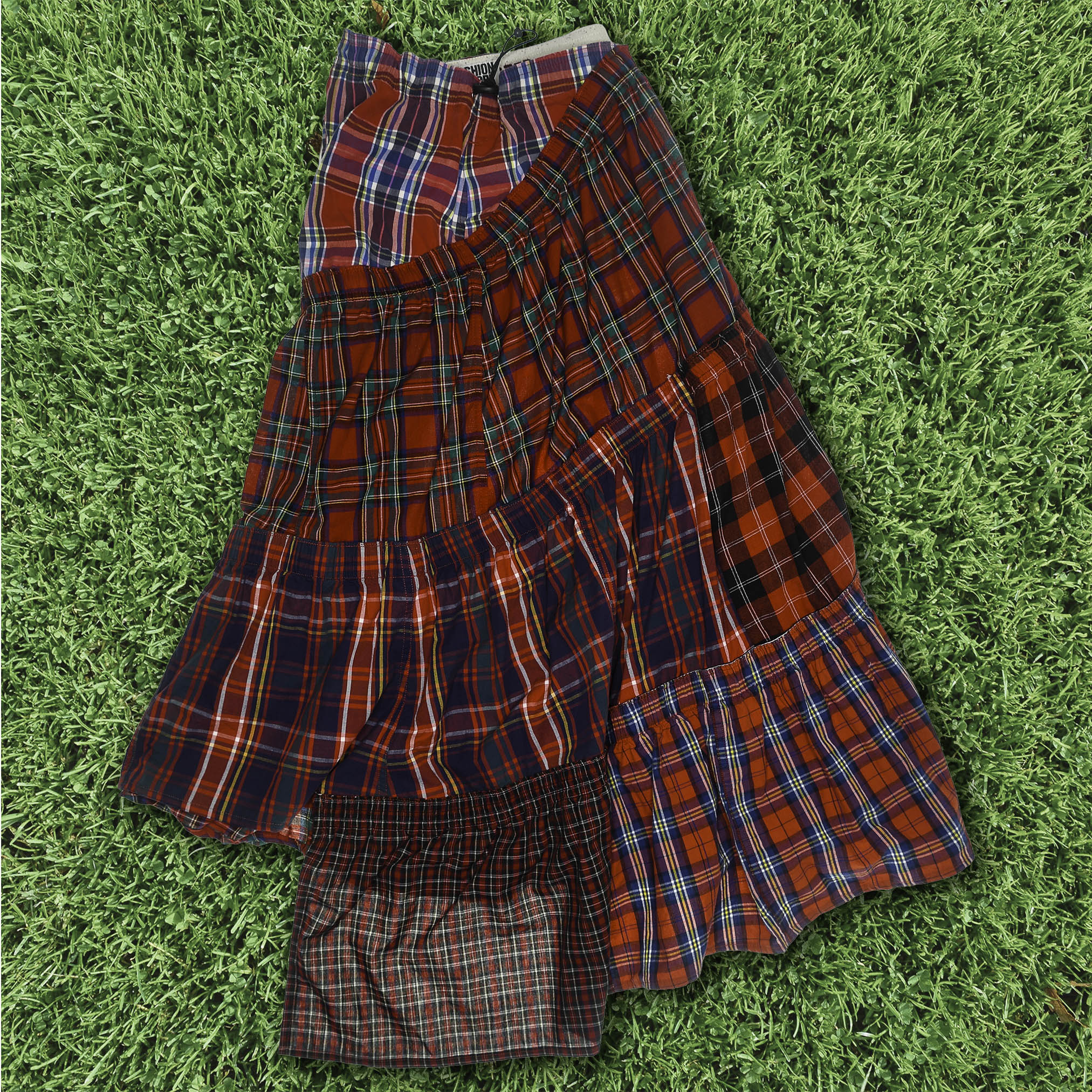 Mixed Reds Boxer Skirt Maxi