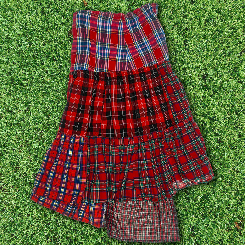 Mixed Reds Boxer Skirt Maxi