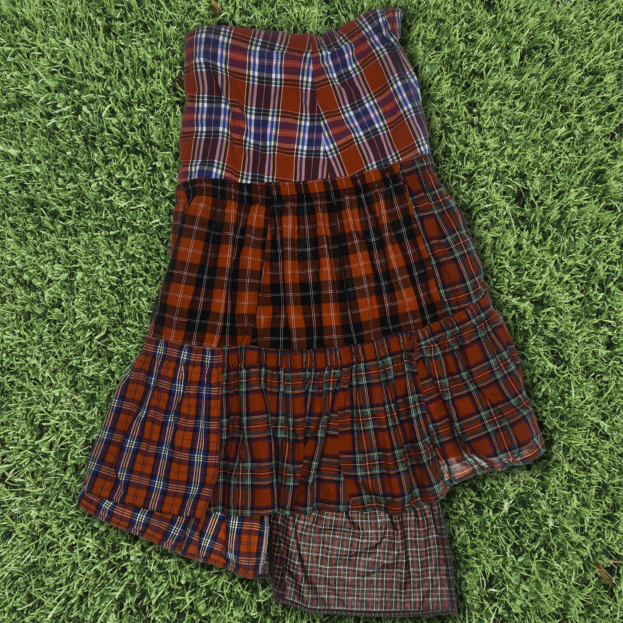Mixed Reds Boxer Skirt Maxi