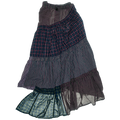 Dark Jewel Toned Asymmetric Boxer Skirt Maxi
