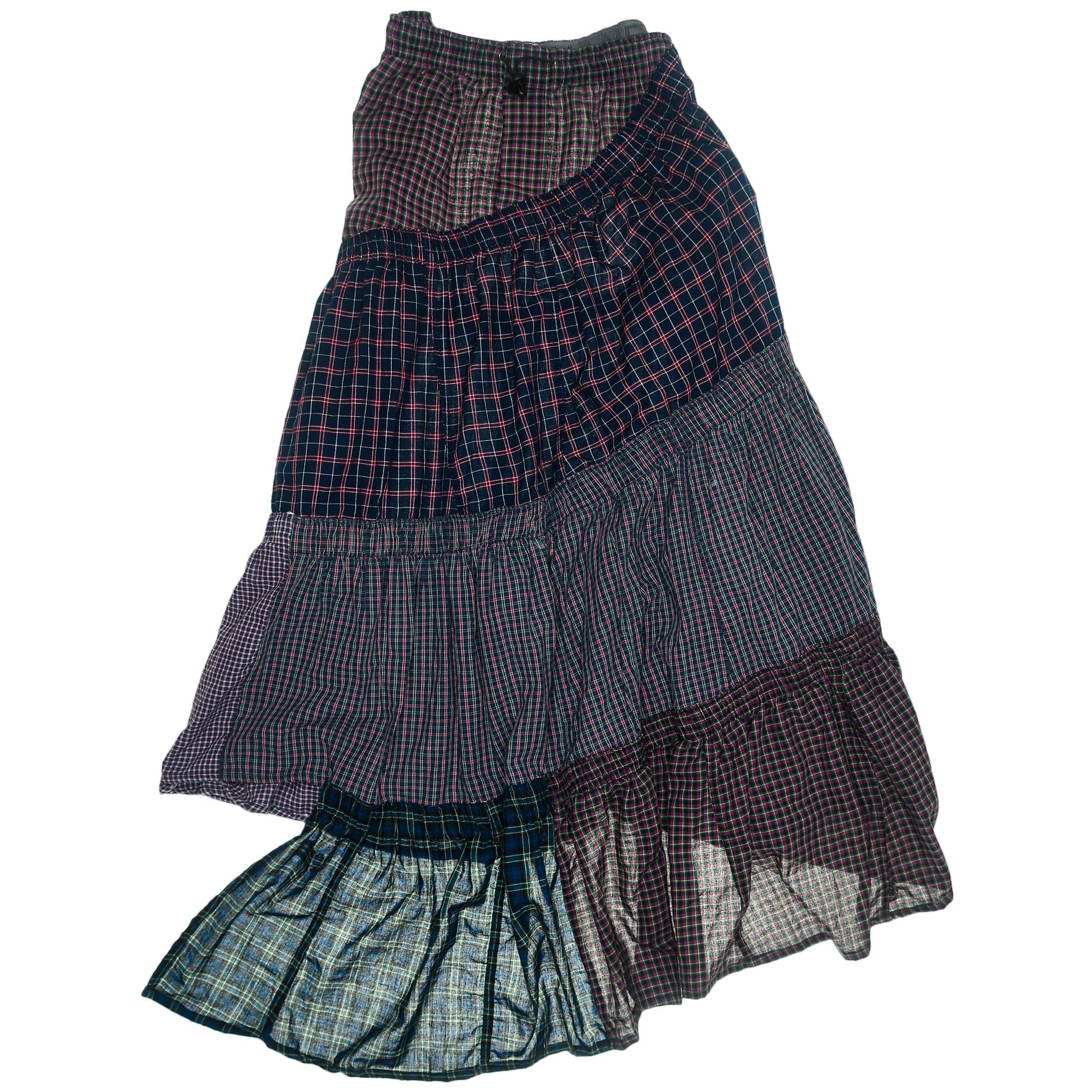 Dark Jewel Toned Asymmetric Boxer Skirt Maxi