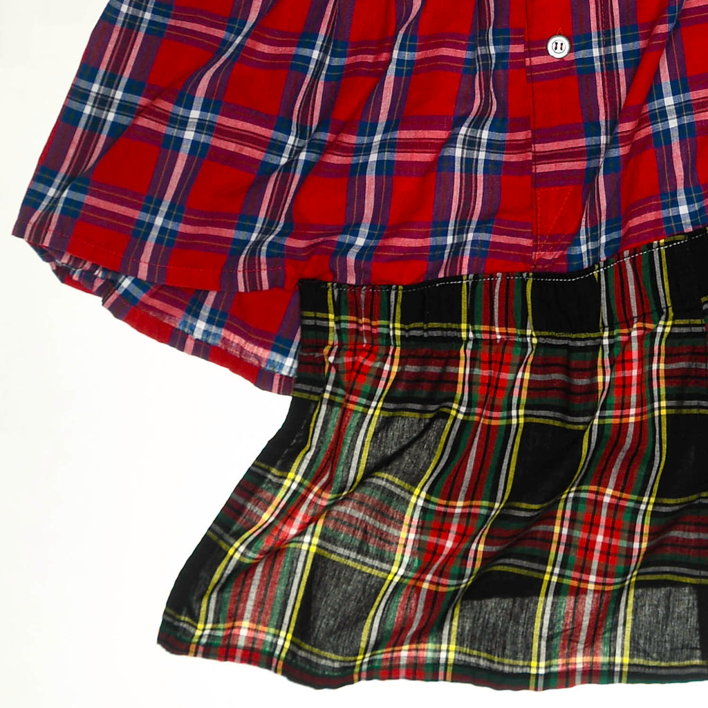 Red Tartan Plaid Boxer Skirt Maxi