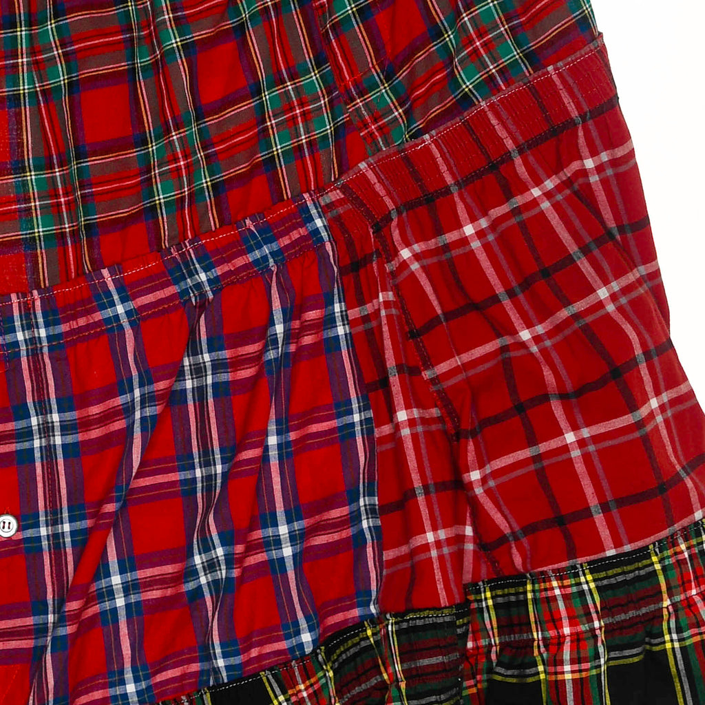 Red Tartan Plaid Boxer Skirt Maxi