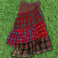Red Tartan Plaid Boxer Skirt Maxi