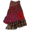 Red Tartan Plaid Boxer Skirt Maxi