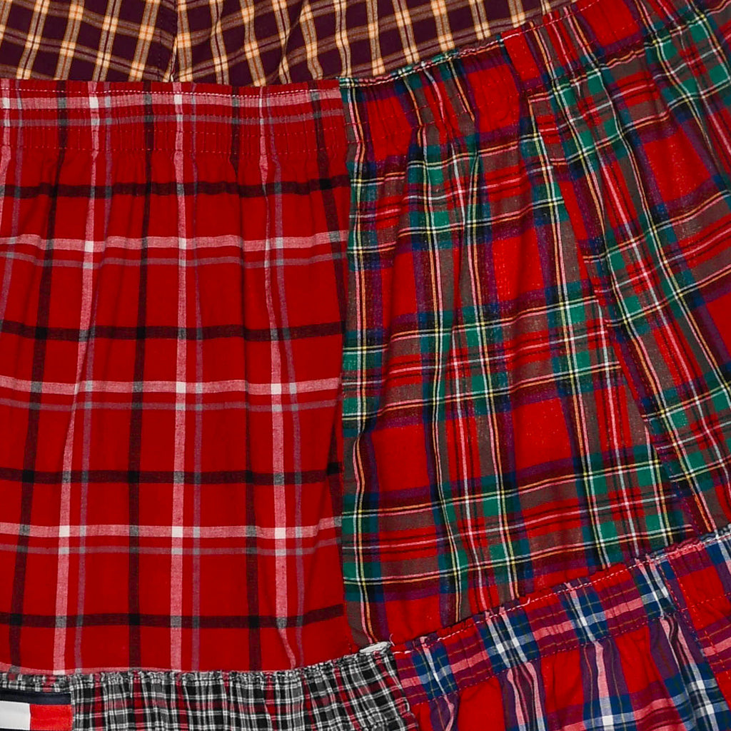 Red Tartan Plaid Boxer Skirt Maxi