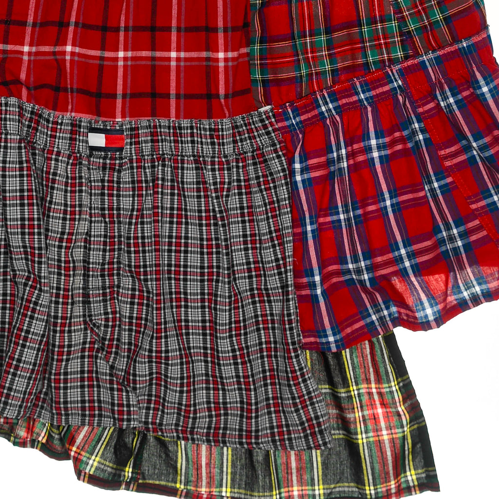 Red Tartan Plaid Boxer Skirt Maxi