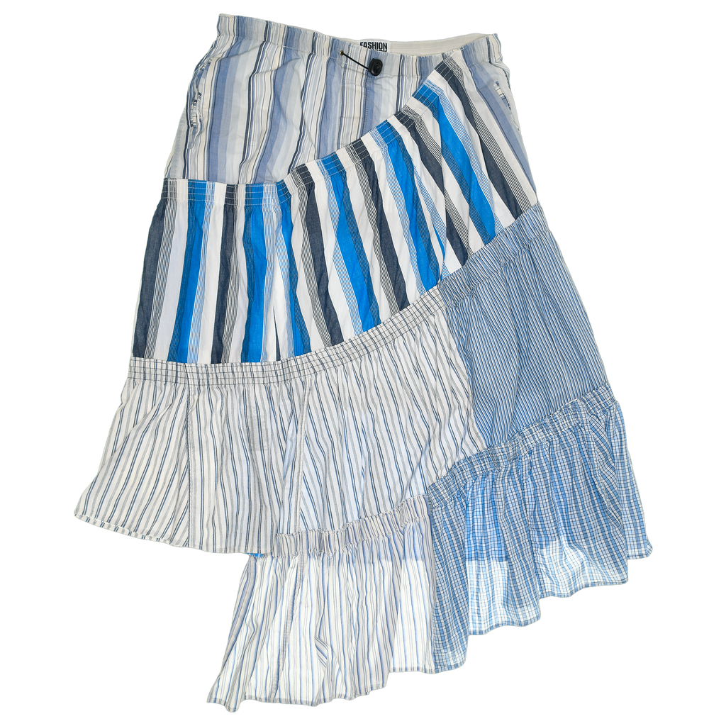 Blues Asymmetric Boxer Skirt Maxi