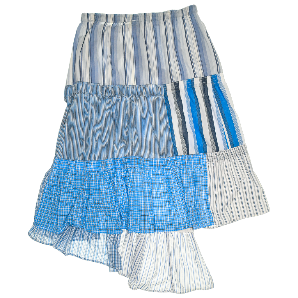 Blues Asymmetric Boxer Skirt Maxi