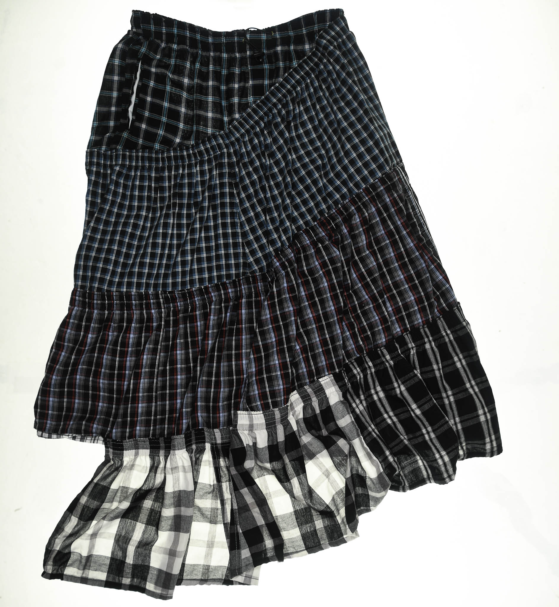 Tiered Grunge Boxer Skirt Maxi