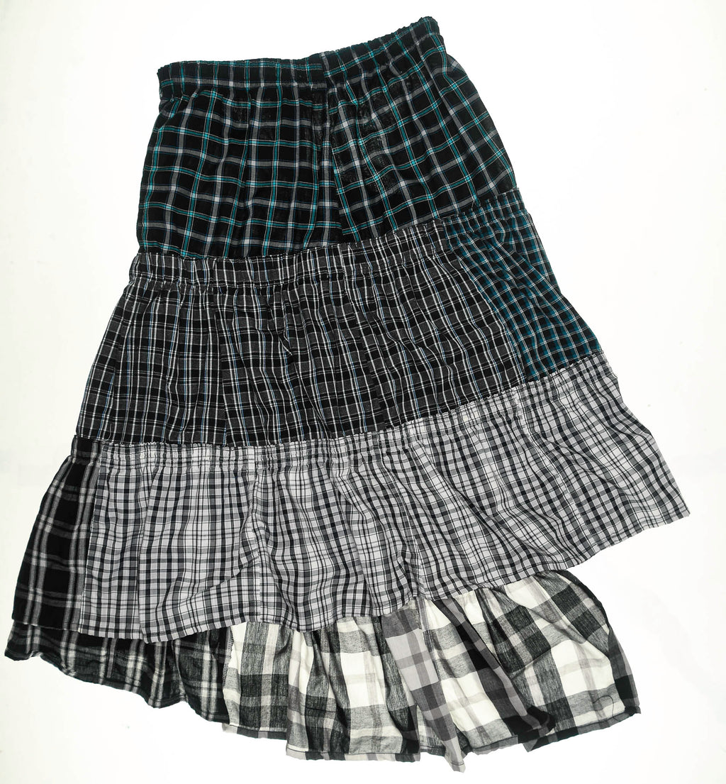Tiered Grunge Boxer Skirt Maxi