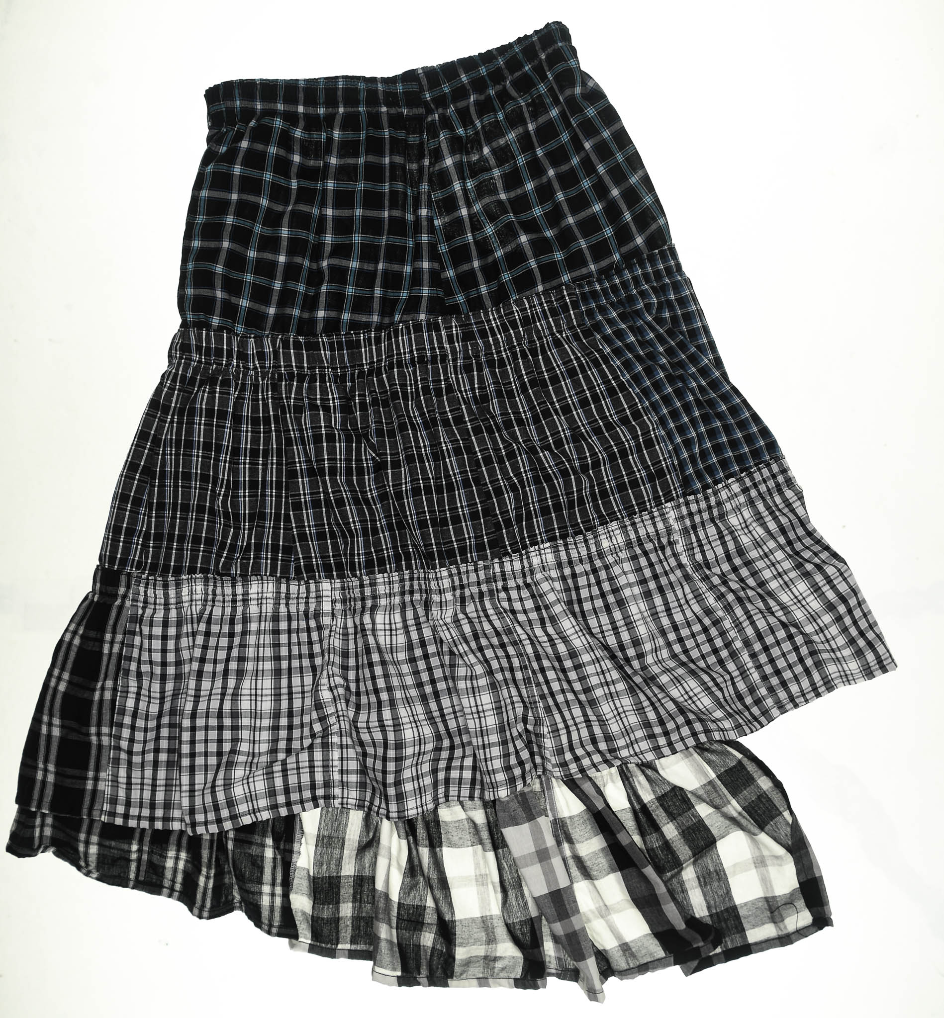 Tiered Grunge Boxer Skirt Maxi