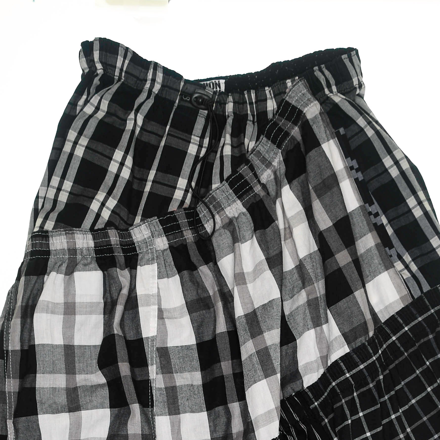 Contrast Plaid Tiered Boxer Skirt Maxi