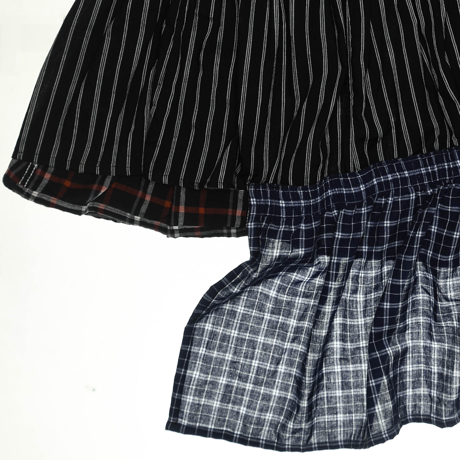 Contrast Plaid Tiered Boxer Skirt Maxi