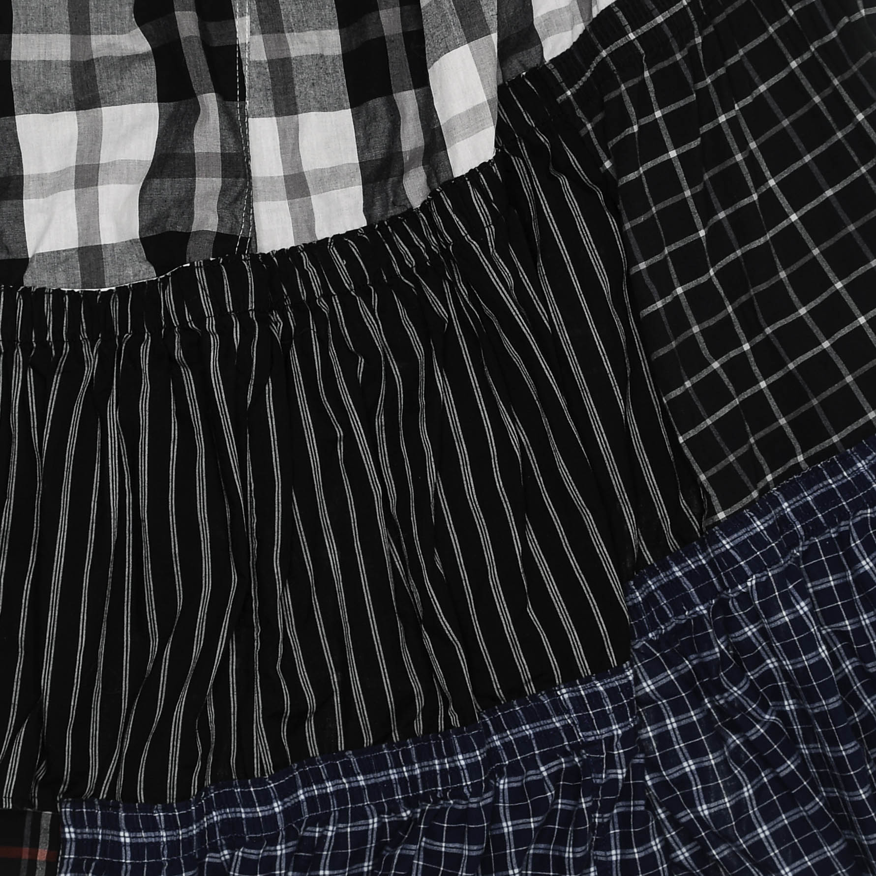 Contrast Plaid Tiered Boxer Skirt Maxi