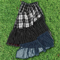 Contrast Plaid Tiered Boxer Skirt Maxi