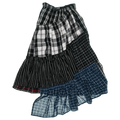 Contrast Plaid Tiered Boxer Skirt Maxi