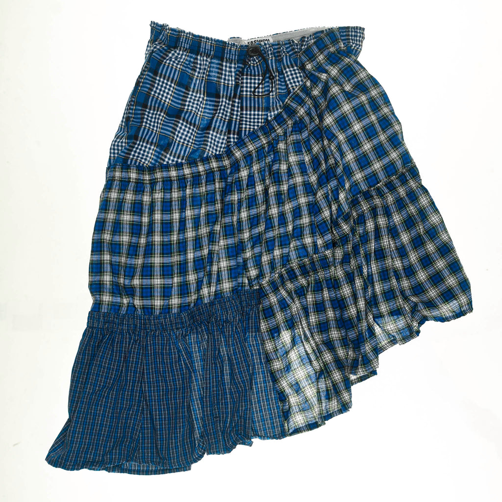 Mixed Blue Boxer Skirt Midi