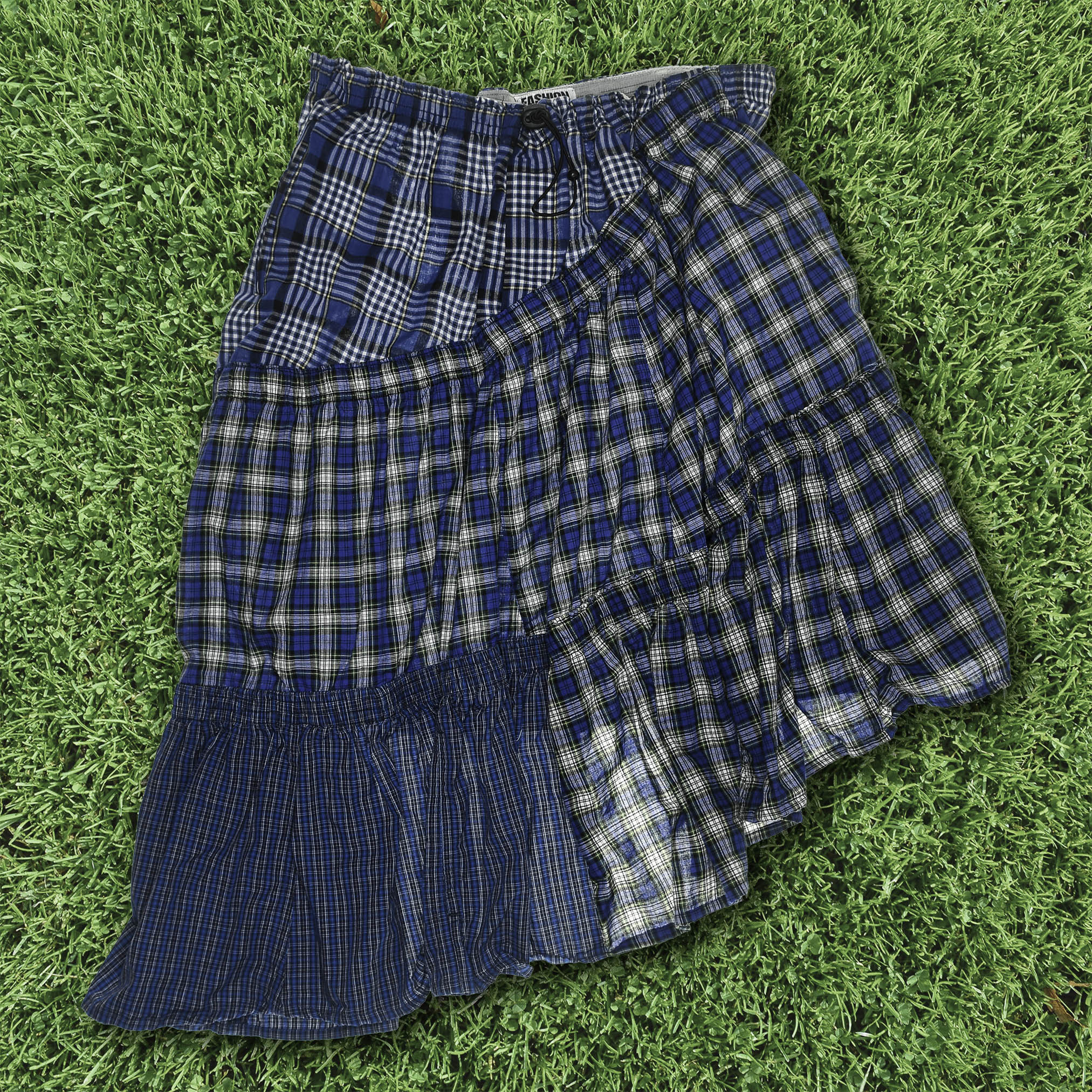 Mixed Blue Boxer Skirt Midi